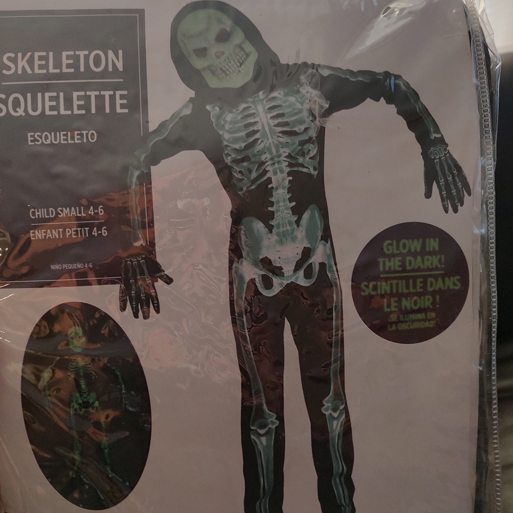 Glow-in-the-Dark Skeleton Kids Costume